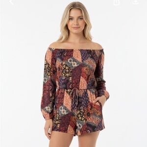 Topshop size 6 off shoulder boho romper